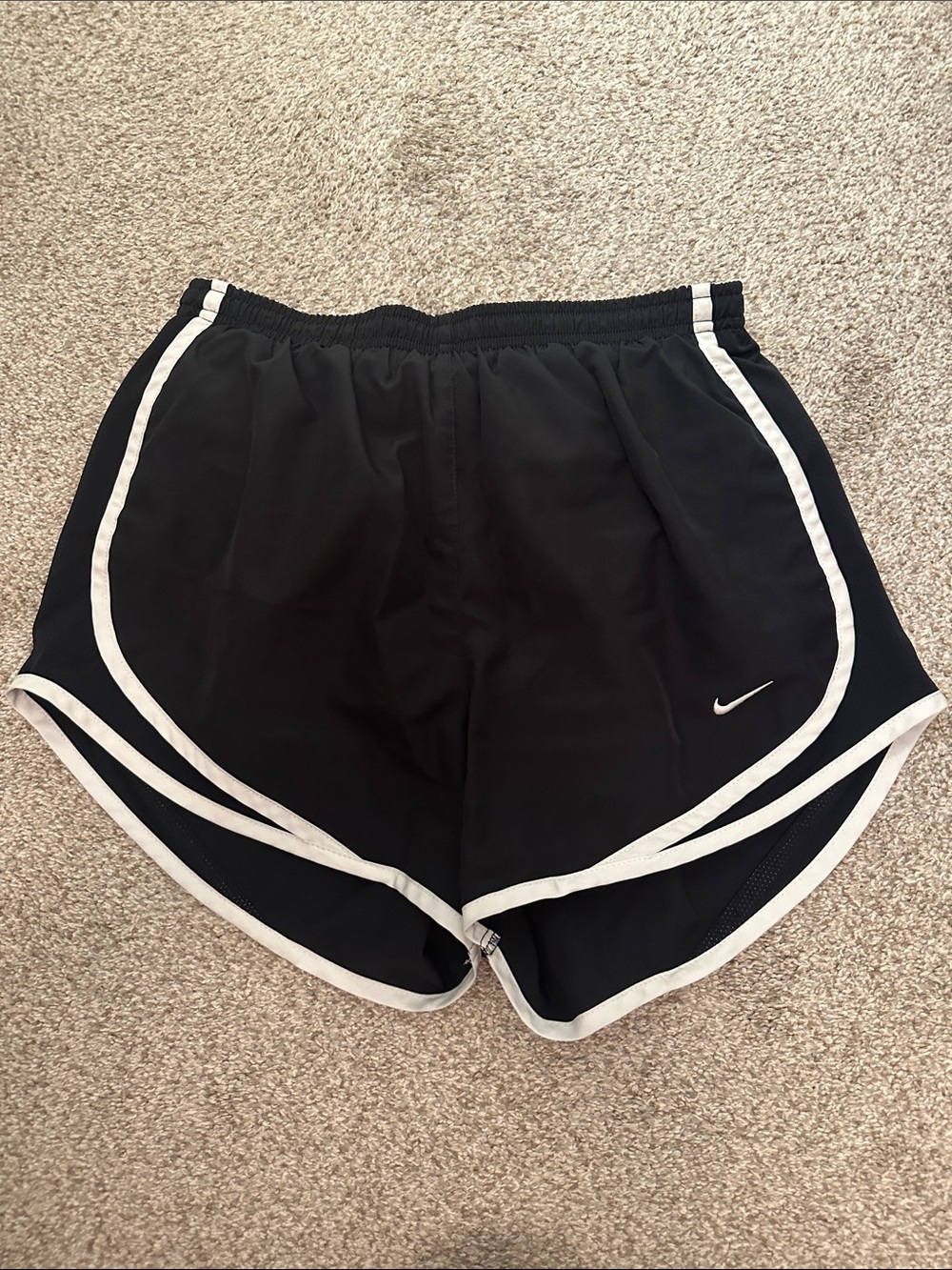 Nike Black Shorts with White Trim — Women's Athletic Running Shorts